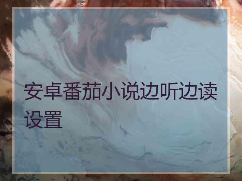 安卓番茄小说边听边读设置