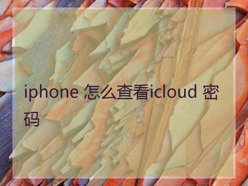 iphone 怎么查看icloud 密码