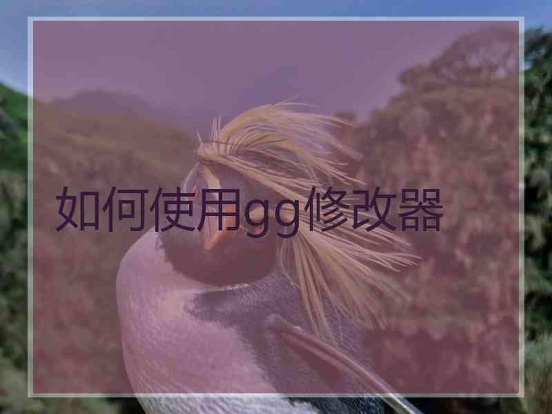 如何使用gg修改器