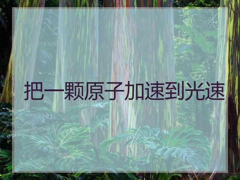 把一颗原子加速到光速