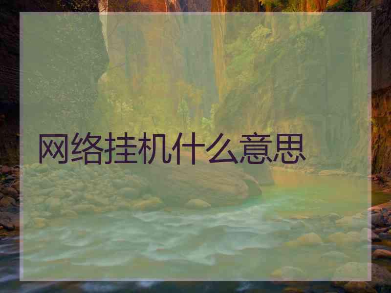 网络挂机什么意思