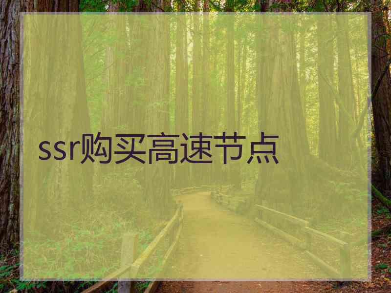 ssr购买高速节点