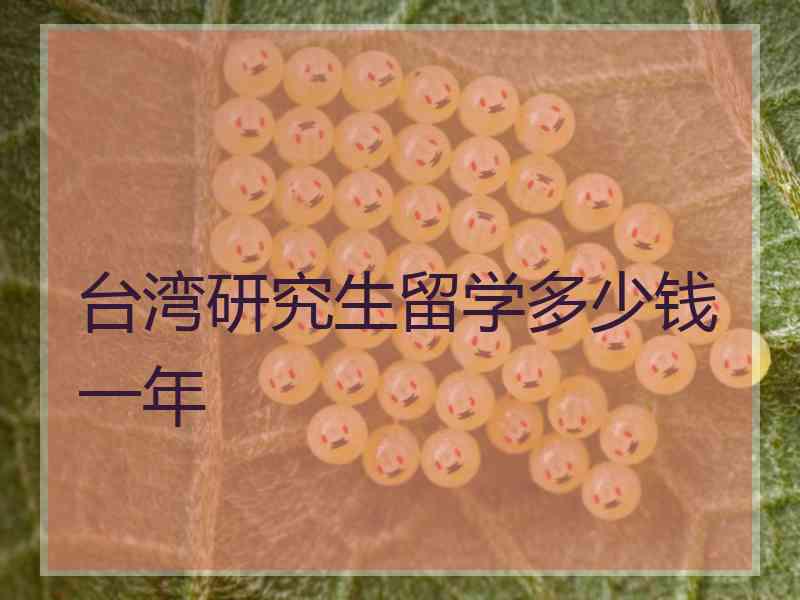 台湾研究生留学多少钱一年