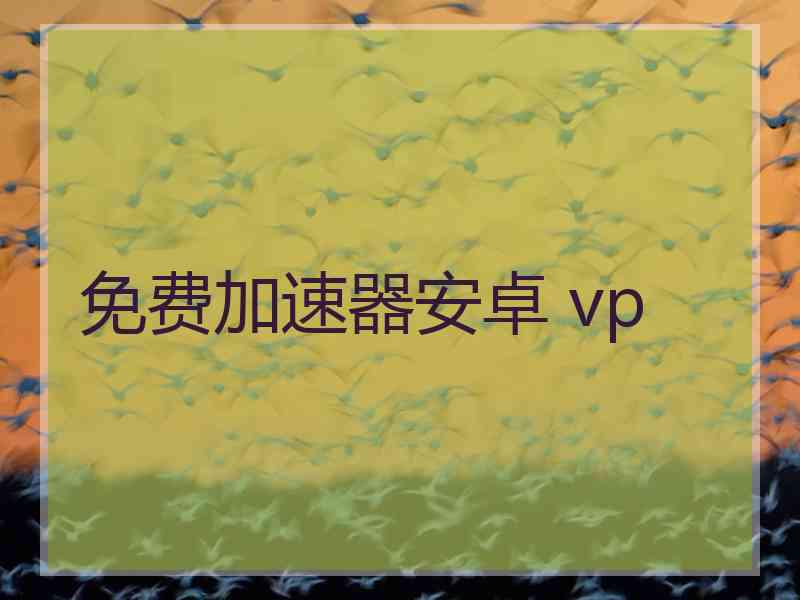免费加速器安卓 vp