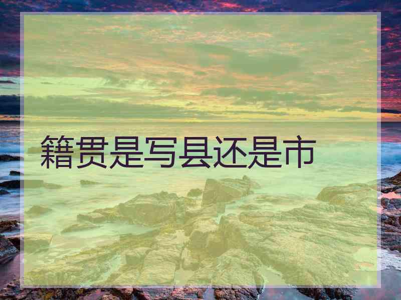 籍贯是写县还是市