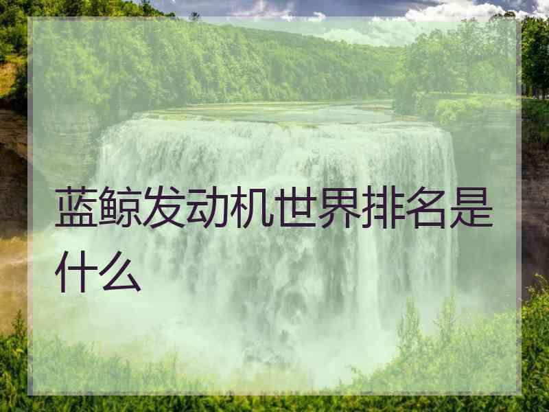 蓝鲸发动机世界排名是什么