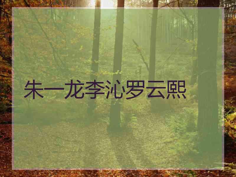 朱一龙李沁罗云熙