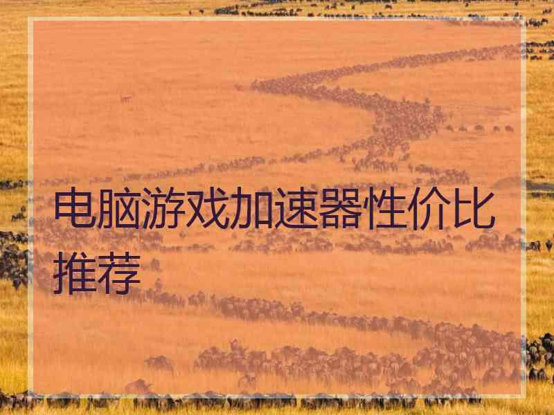 电脑游戏加速器性价比推荐