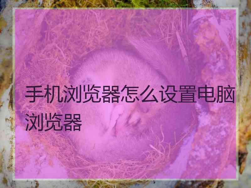 手机浏览器怎么设置电脑浏览器