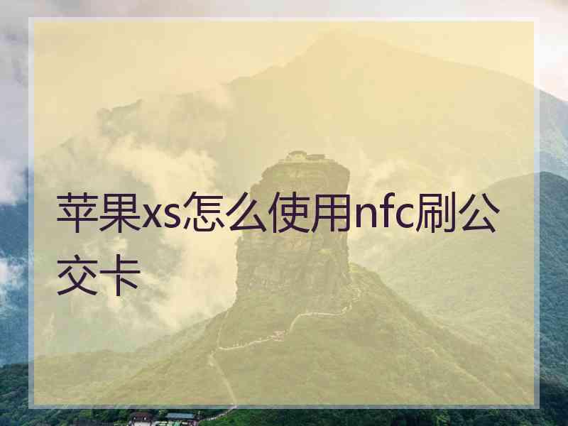 苹果xs怎么使用nfc刷公交卡
