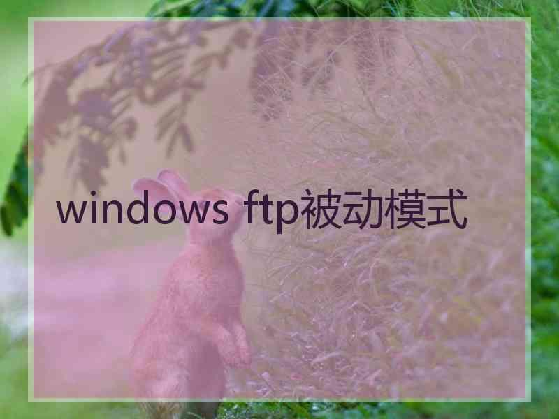 windows ftp被动模式