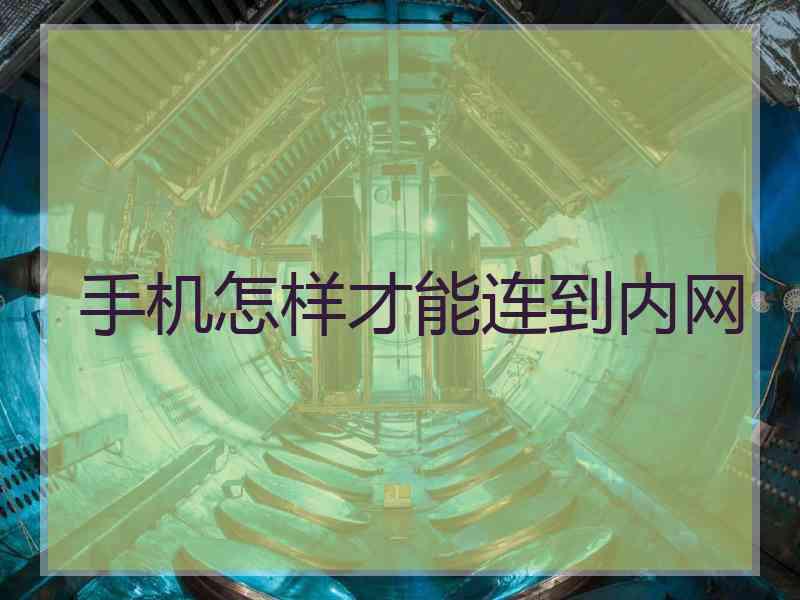 手机怎样才能连到内网