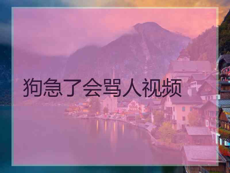 狗急了会骂人视频