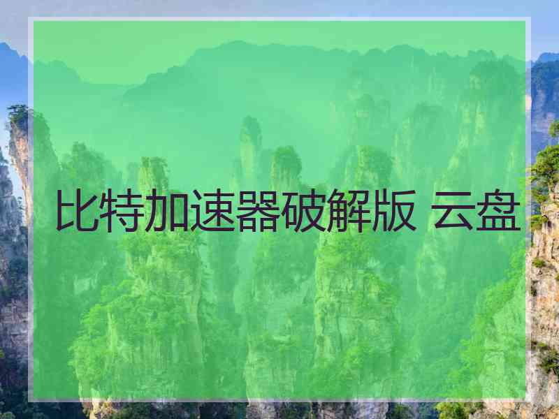 比特加速器破解版 云盘