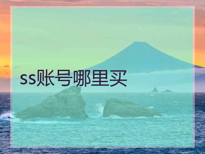 ss账号哪里买