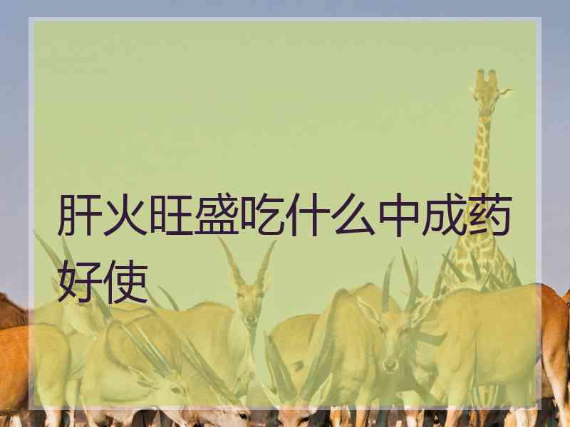 肝火旺盛吃什么中成药好使