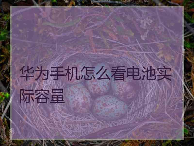 华为手机怎么看电池实际容量