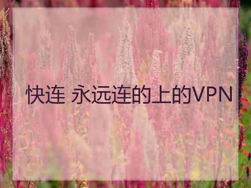 快连 永远连的上的VPN