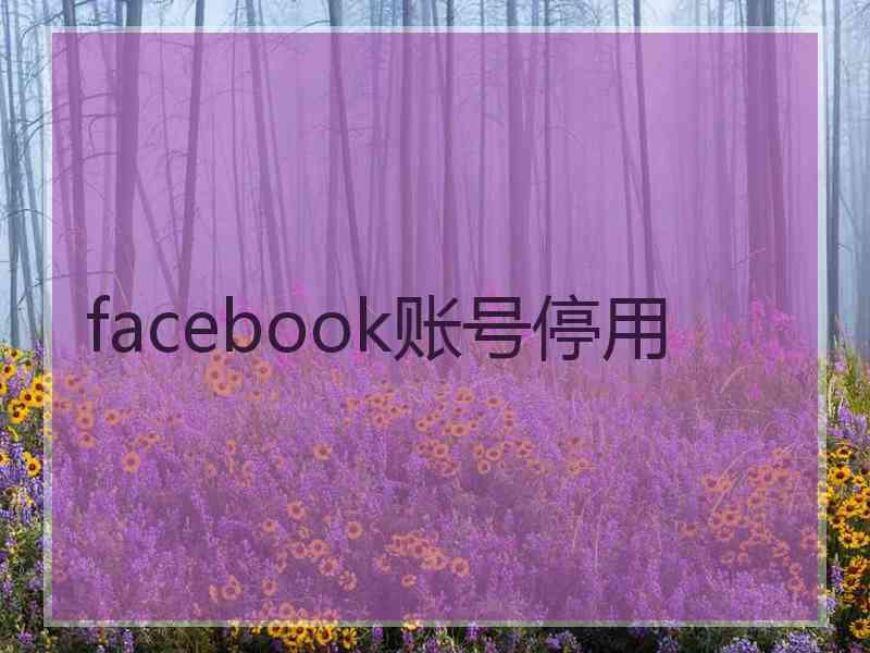 facebook账号停用