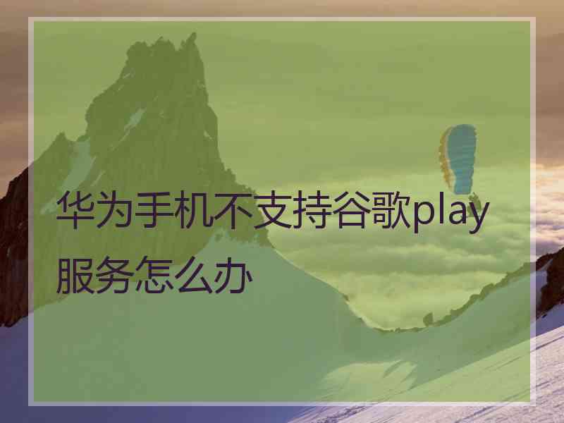 华为手机不支持谷歌play服务怎么办