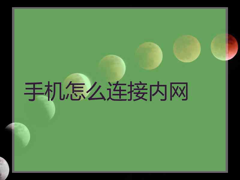 手机怎么连接内网