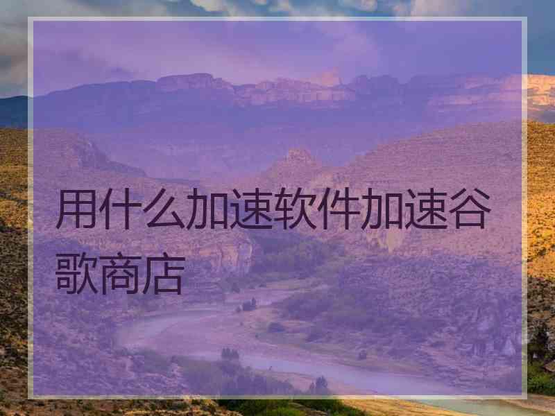 用什么加速软件加速谷歌商店
