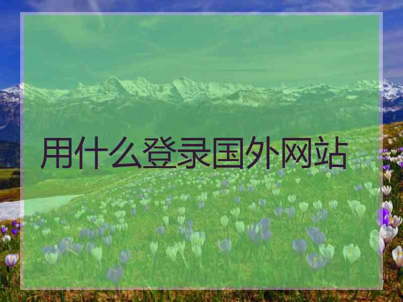 用什么登录国外网站
