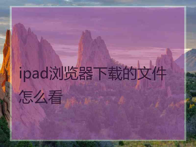 ipad浏览器下载的文件怎么看
