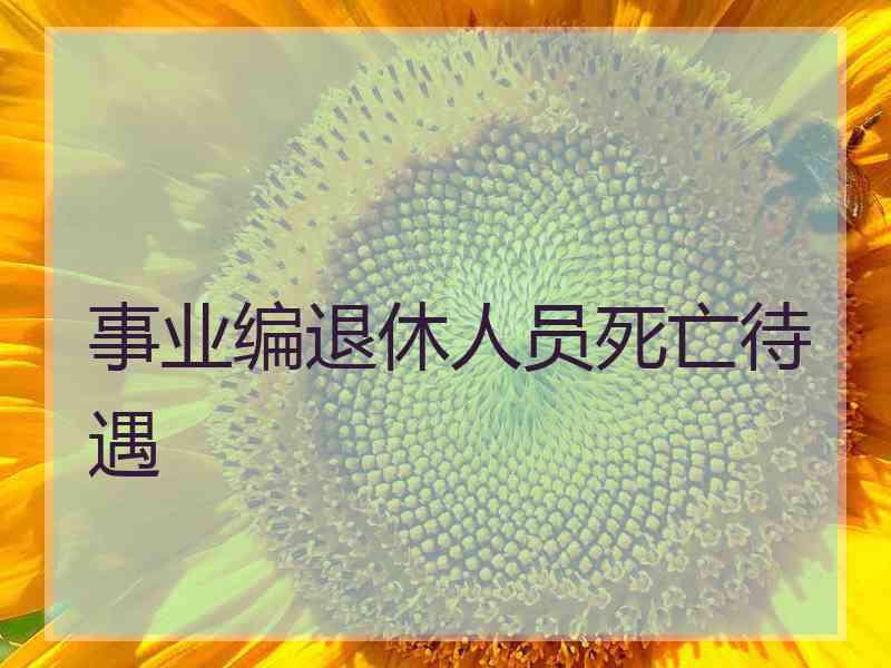 事业编退休人员死亡待遇