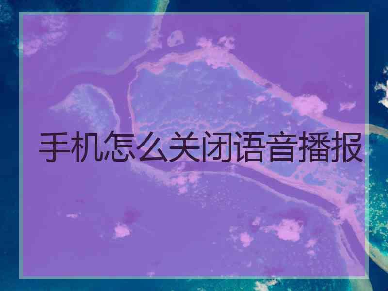 手机怎么关闭语音播报
