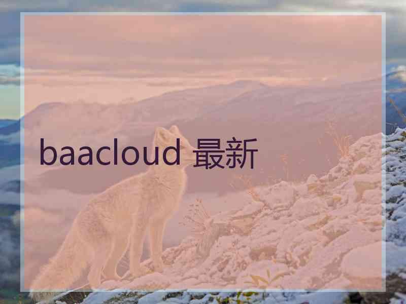 baacloud 最新