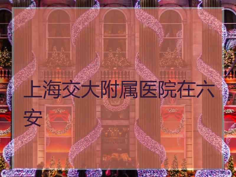上海交大附属医院在六安