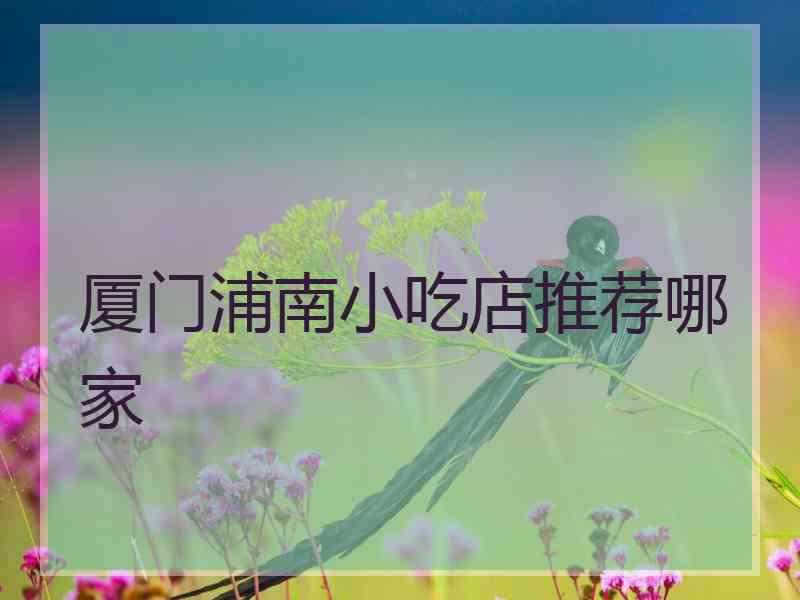 厦门浦南小吃店推荐哪家